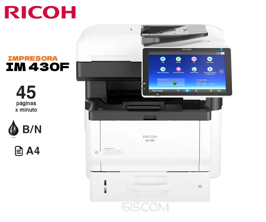 Impresora Multif RICOH IM 430F Mono 43ppm Duplex LAN